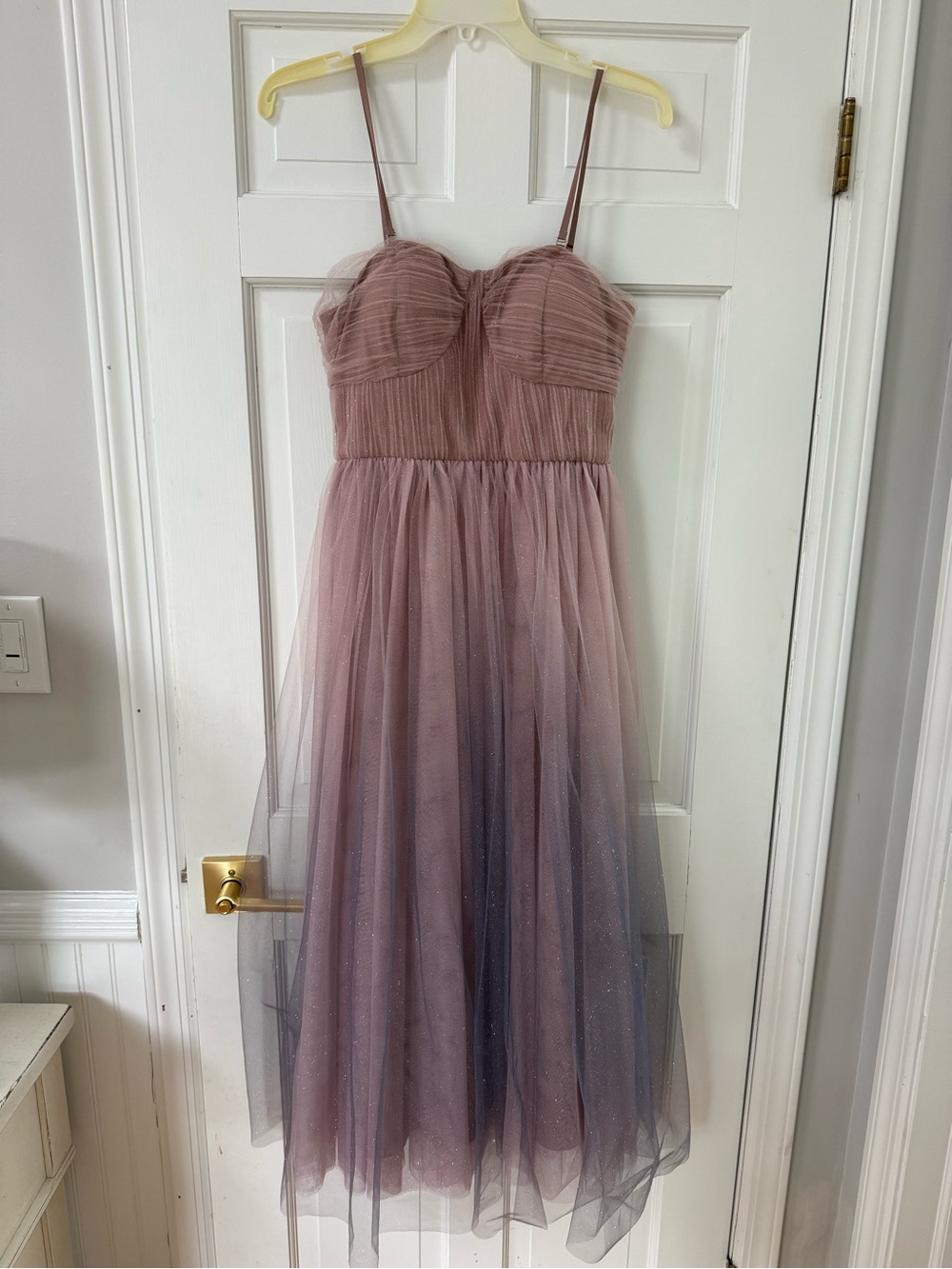 Dusky Rose Pink Tulle Midi Dress